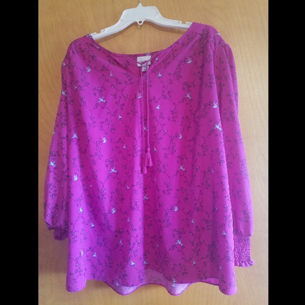 Pink bird blouse